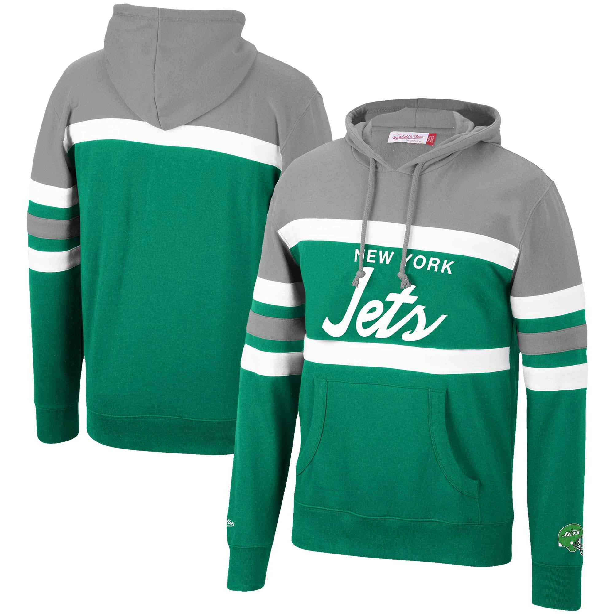 Buy New York Jets Mitchell & Ness Head Coach Pullover Hoodie - Gray/Green  F3848787 Online