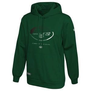 New York Jets Mens Green F4538580 New Era Authentic Combine Watson Pullover Hoodie