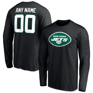 New York Jets Mens Shirt Team Authentic Personalized Name & Number Long Sleeve T